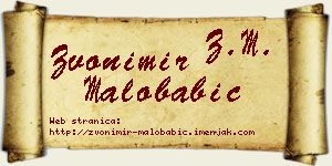 Zvonimir Malobabić vizit kartica